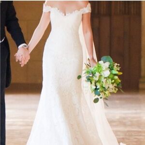 Romona Keveza Ivory Silk Bridal Gown